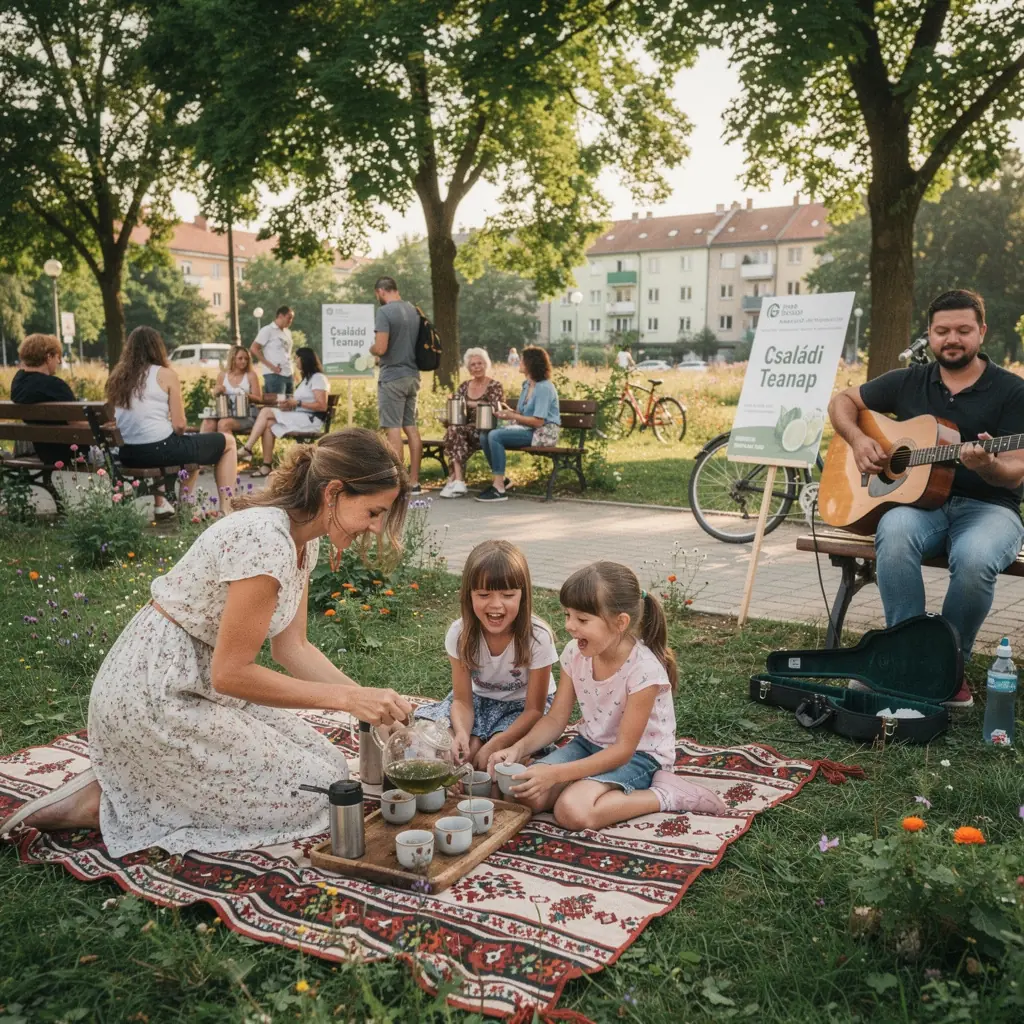 Csalán zöld tea csészében, gőzölögve az asztalon.